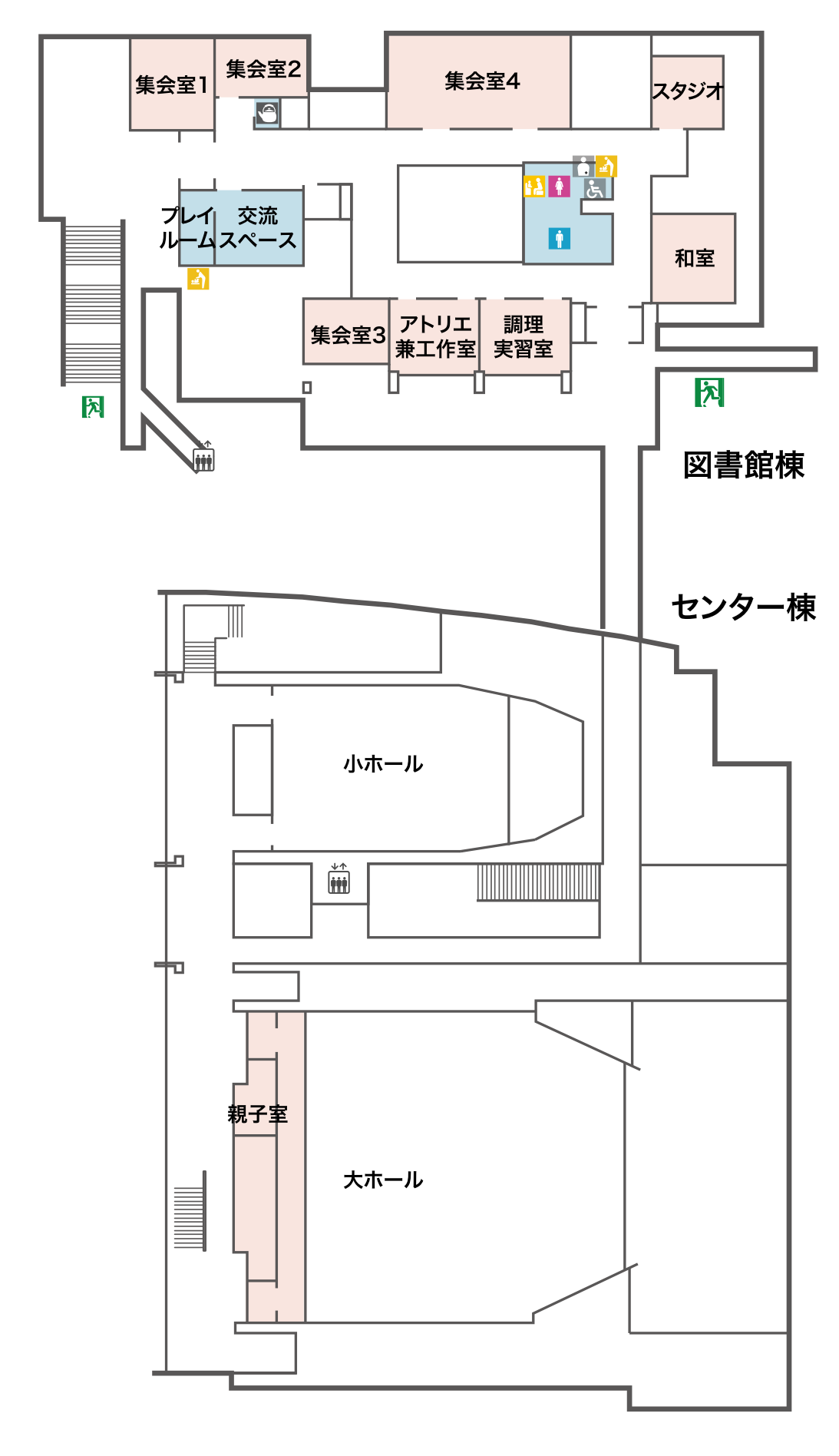 2F（センター棟・図書館棟）